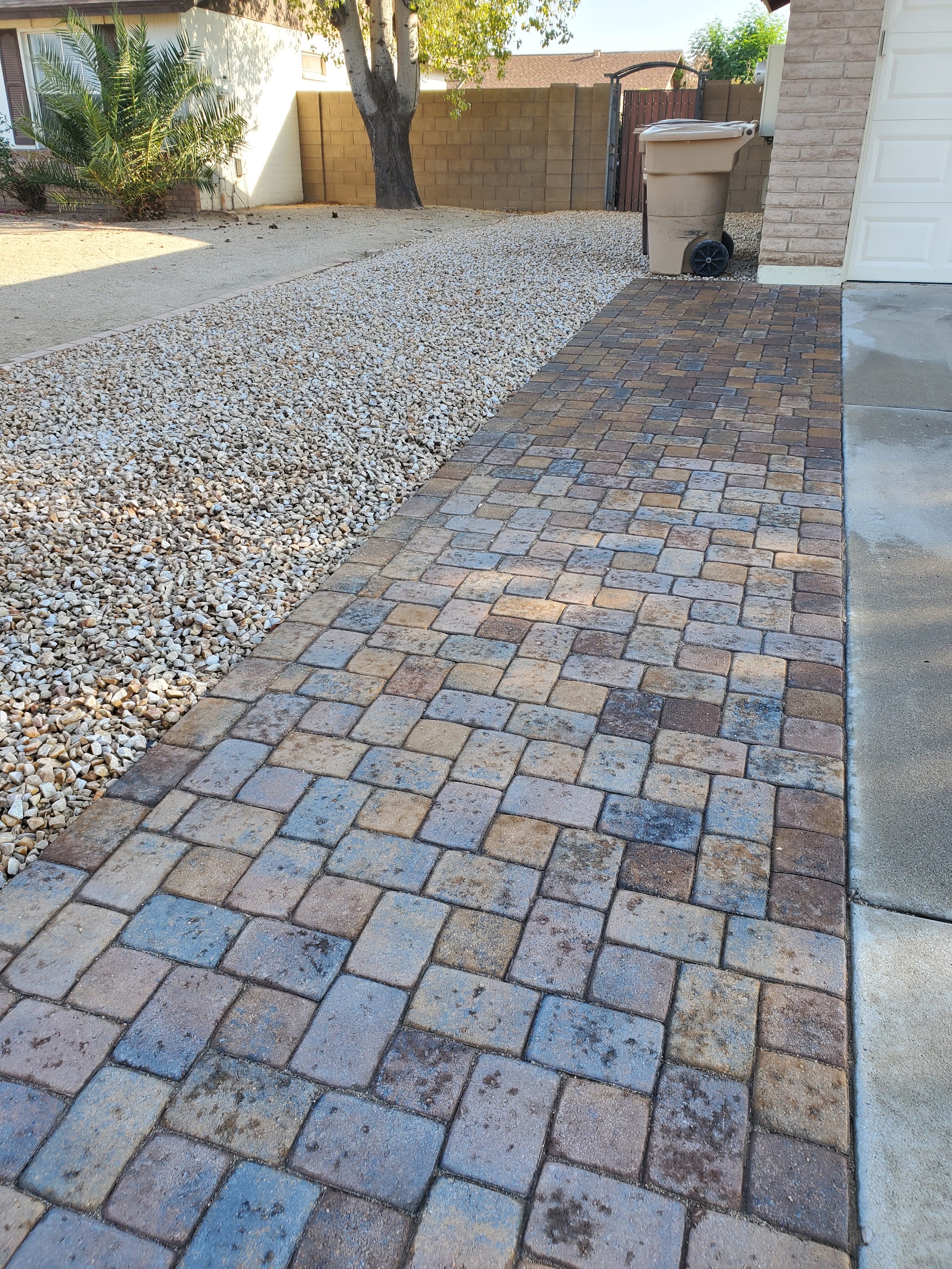 Aispuro's Landscape completed paver pathway project